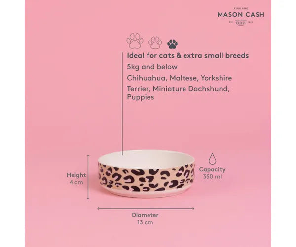 Gamelle pour chat élégante imprimé léopard 13x4cm | Accessoires Premium pour Animaux de Compagnie.