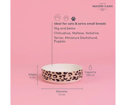 Gamelle pour chat élégante imprimé léopard 13x4cm | Accessoires Premium pour Animaux de Compagnie.