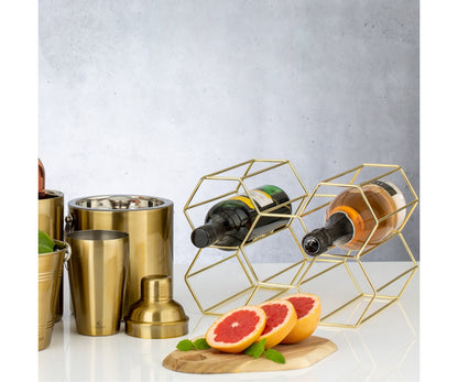 Sublimez votre bar à la maison avec notre élégant porte-bouteilles doré.