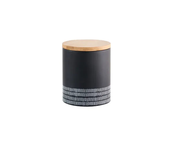 Conteneur de rangement moyen monochrome noir élégant | Organisez avec style.