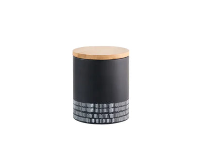 Conteneur de rangement moyen monochrome noir élégant | Organisez avec style.