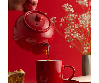 Théière rouge 6 tasses : une théière en céramique élégante pour préparer votre thé préféré