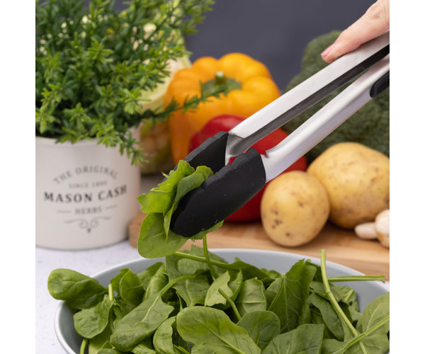 Pinces de cuisine professionnelles en acier inoxydable.