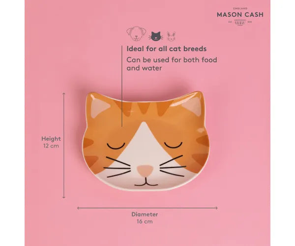Adorables gamelles pour chat roux de 16x13cm, le plat parfait pour votre animal