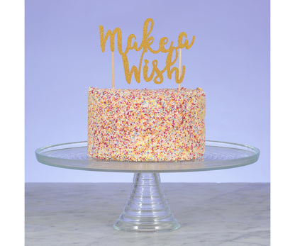 Shimmer in Style Make A Wish Gold Glitter Topper