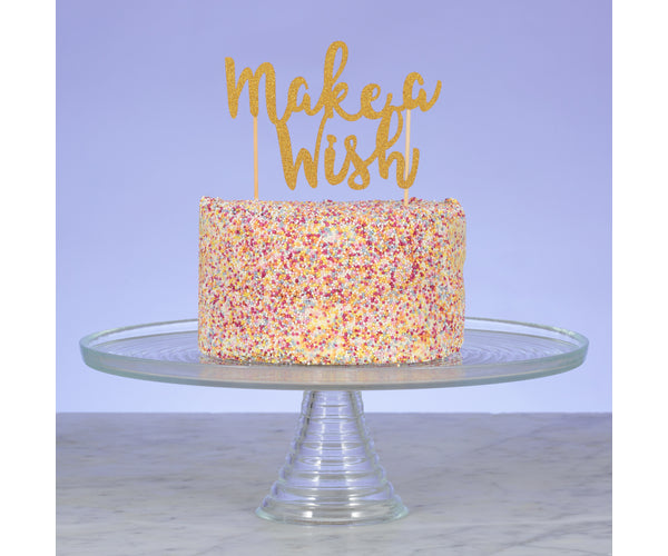 Shimmer in Style Make A Wish Gold Glitter Topper
