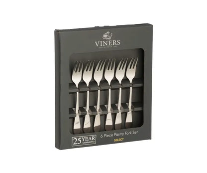Coffret cadeau de 6 fourchettes à pâtisserie en acier inoxydable 18/0 de qualité supérieure.