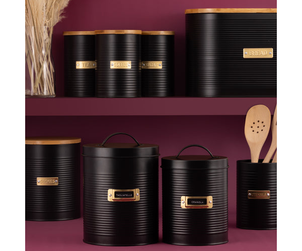 Boîte à Biscuits Otto Black : Gardez vos friandises fraîches et organisées.