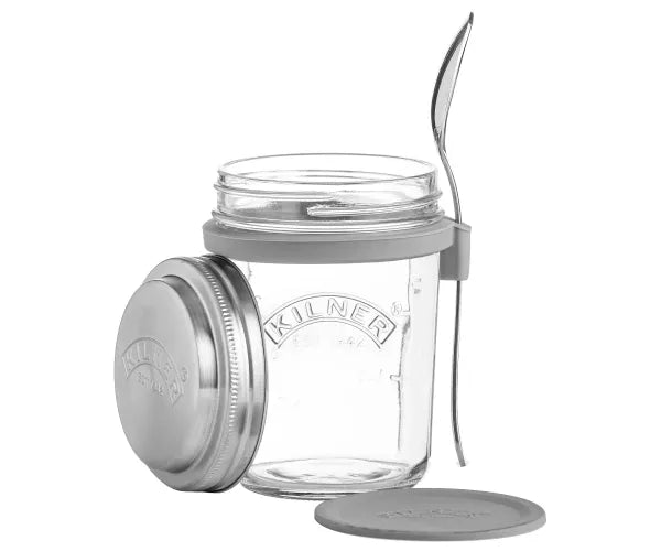 Kilner Ensemble bocal de petit-déjeuner ou boîte à lunch de 0,35 litre en verre pour emporter