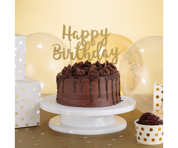 Happy Birthday Gold Cake Topper Celebrate in Style!