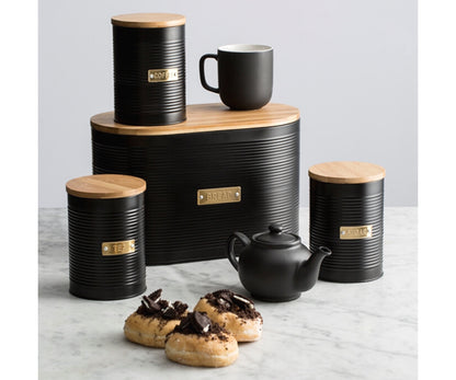 Sublimez votre cuisine avec l'élégante boîte à pain Otto noire.