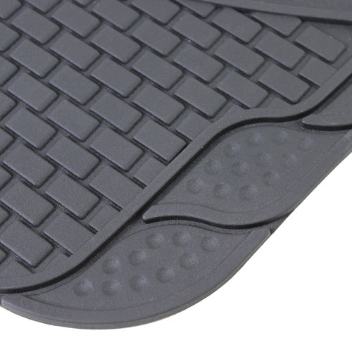 Jeu de tapis de voiture universels de luxe en caoutchouc robustes JVL – 4 pièces, noir