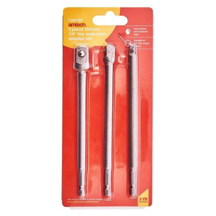 AMTECH LOT DE 3 RALLONGES À TIGE HEXAGONALE DE 6,35 MM 150 MM