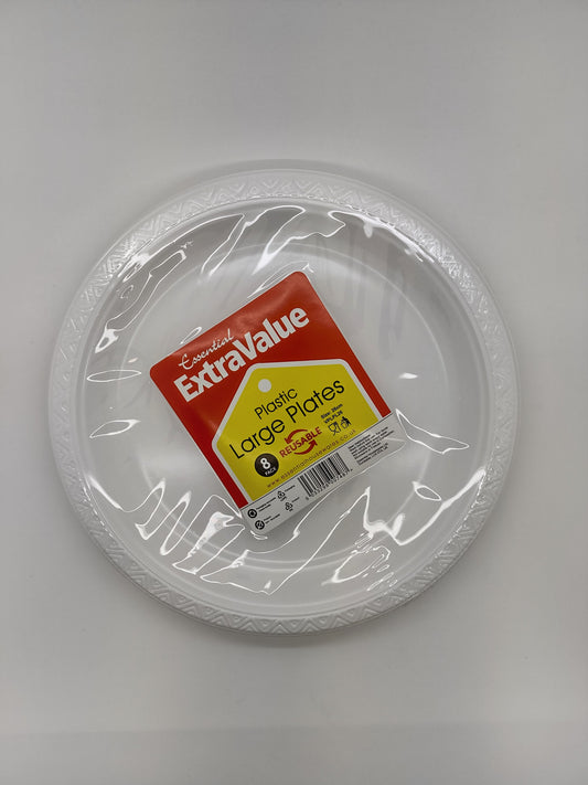 Extra Value PLASTIC PLATES 26CM PK8