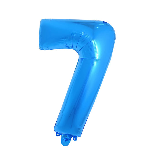 Giant No 7 Blue Helium Foil Balloon L40in