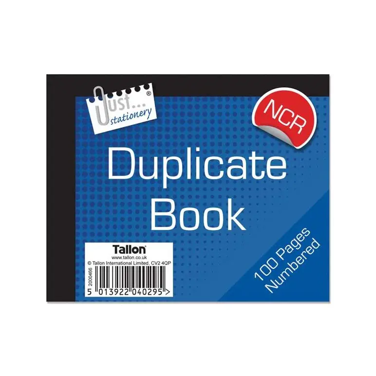 TALLON HALF SIZE NCR DUPLICATE BOOK