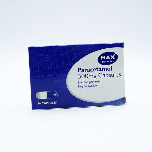 MAX PARACETAMOL CAPSULES 500MG 16'S