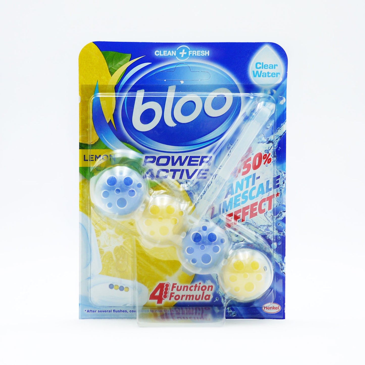 BLOO POWER CLEAR WATER TOILET RIM BLOCK LEMON 50GM