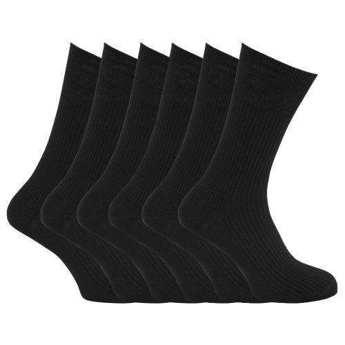 Men's 3pk Plain Assorted Non-Elastic Rib Socks