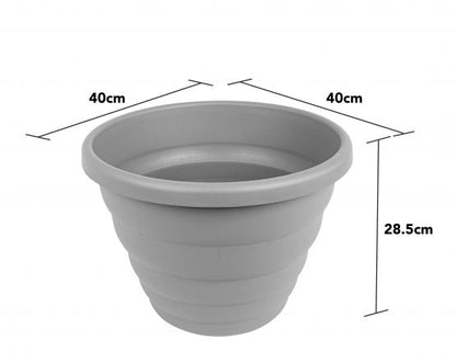 H342 Beehive 40cm Round Pot Cement Grey