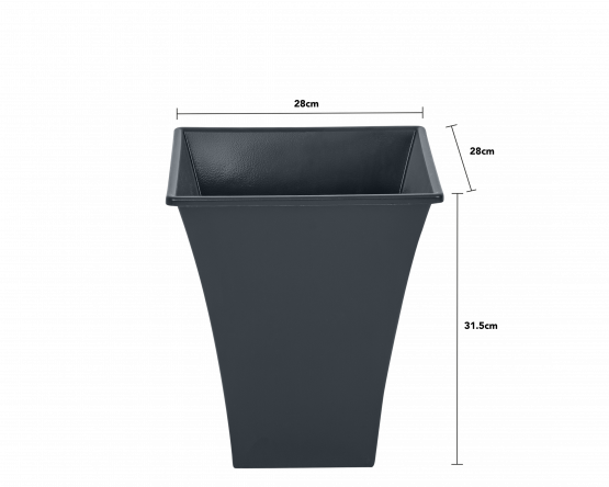 H308 Pot carré Metallica 28cm Ardoise