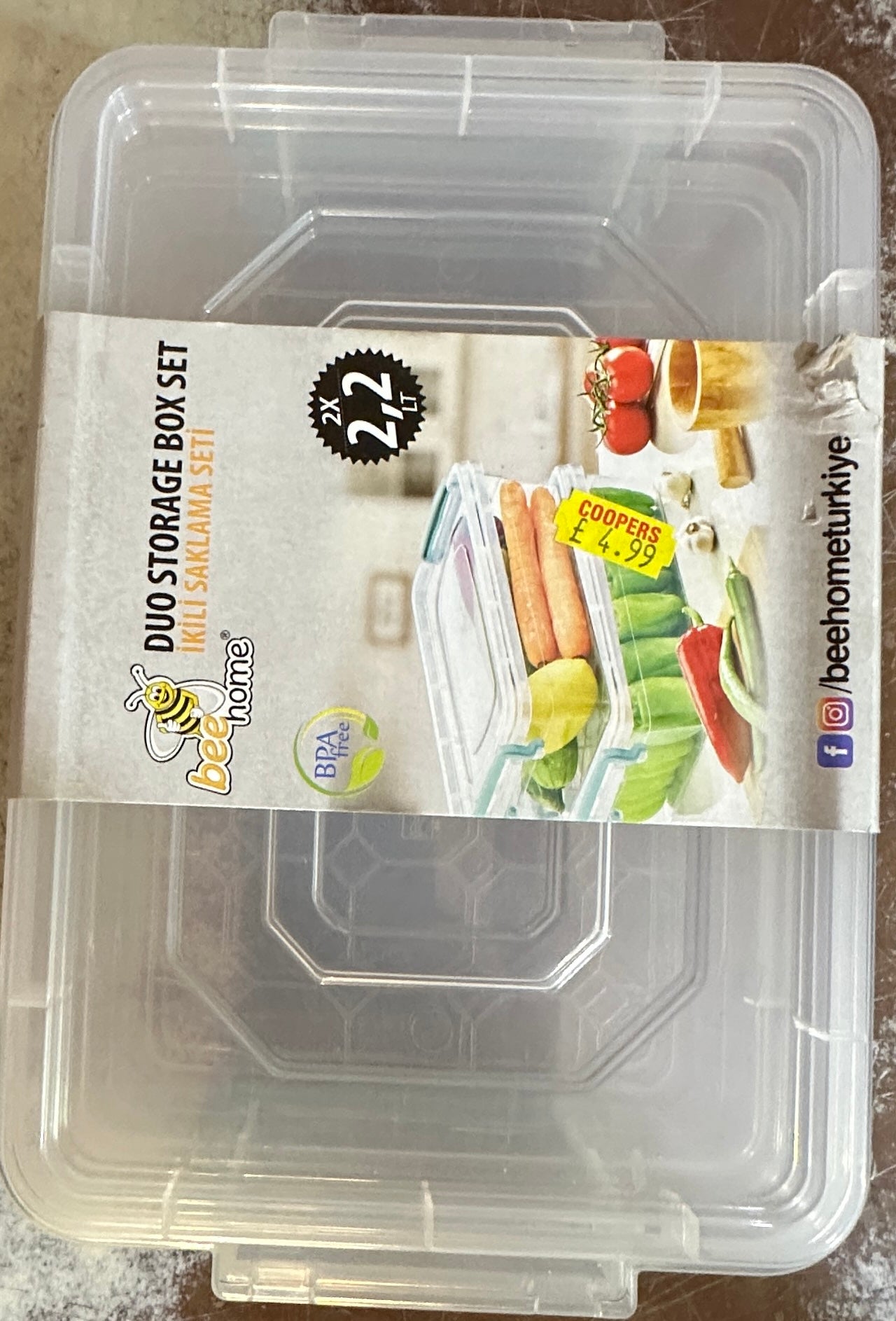 Duo Boîte de Rangement Set 2x 2L