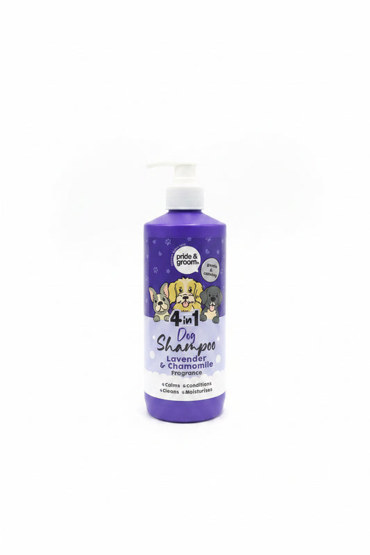 PRIDE & GROOM 4 in 1 DOG SHAMPOO LAVENDER & CHAMOMILE FRAGRANCE 500ml