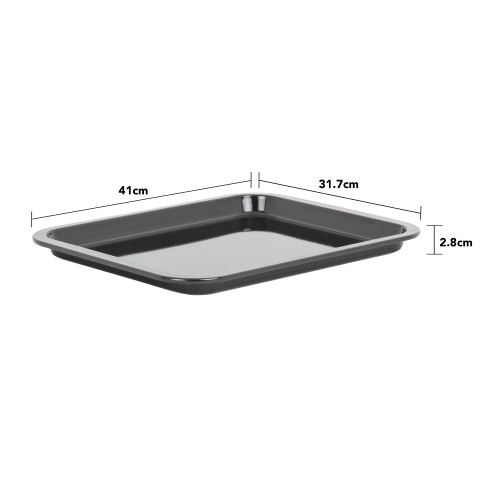 Enamel 0.6mm 41cm Oven Tray Black