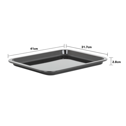 Enamel 0.6mm 41cm Oven Tray Black