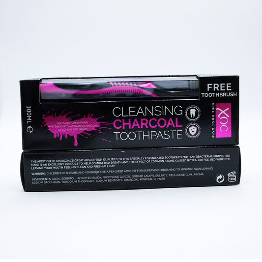 XOC CHARCOAL TOOTHPASTE + BRUSH 100ml