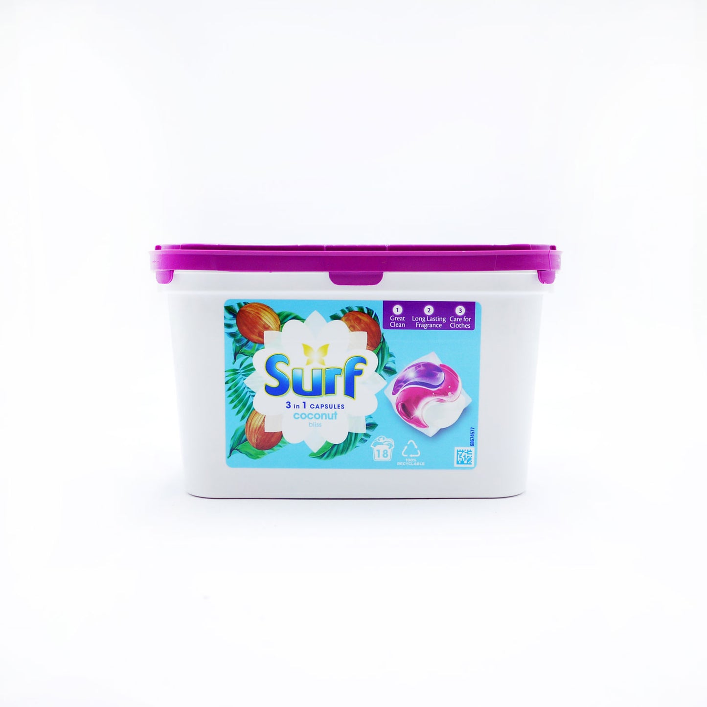 SURF 3IN1 CAPS COCONUT BLISS 18'S