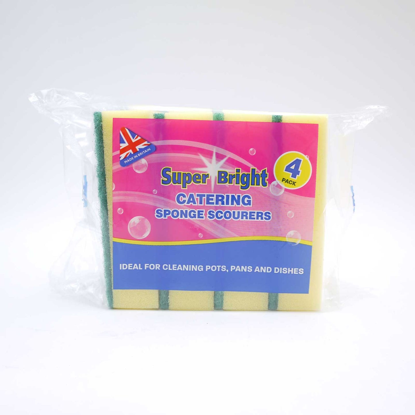 SUPER BRIGHT CATERING SPONGE SCOURER 4PK