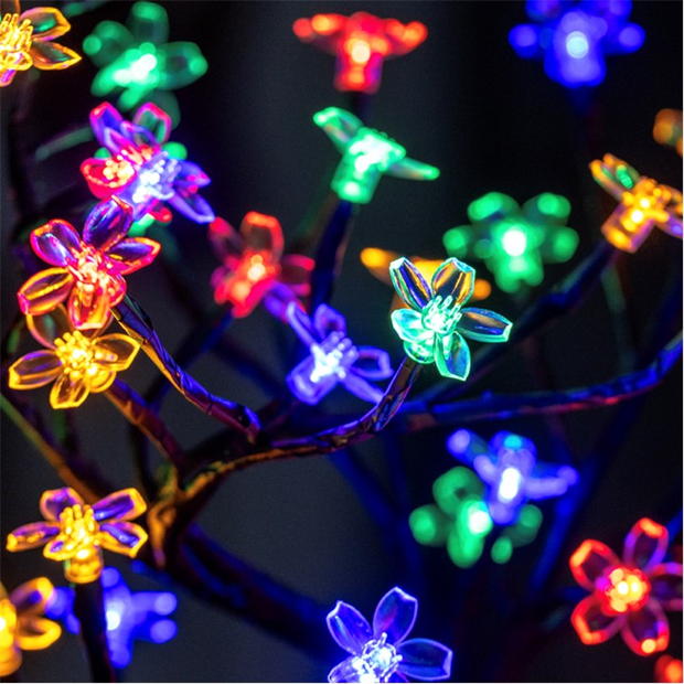 L'Atelier de Noël Arbre Lumineux 60 cm 128 LED Fleurs - Multicolore