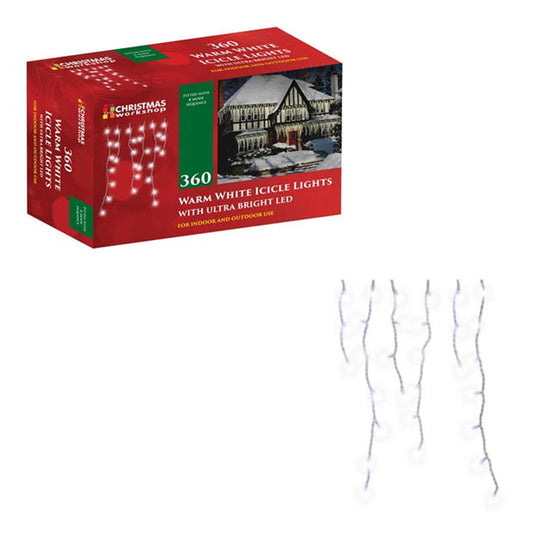 Guirlande lumineuse stalactite à 360 LED The Christmas Workshop - Blanc chaud
