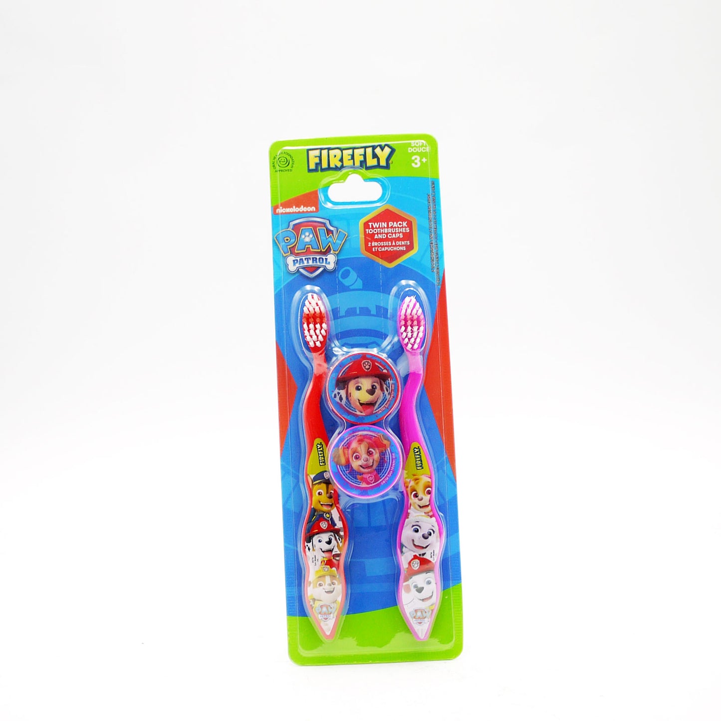 BROSSES À DENTS ET CAPUCHONS PAT PATROUILLE FIREFLY LOT DE 2