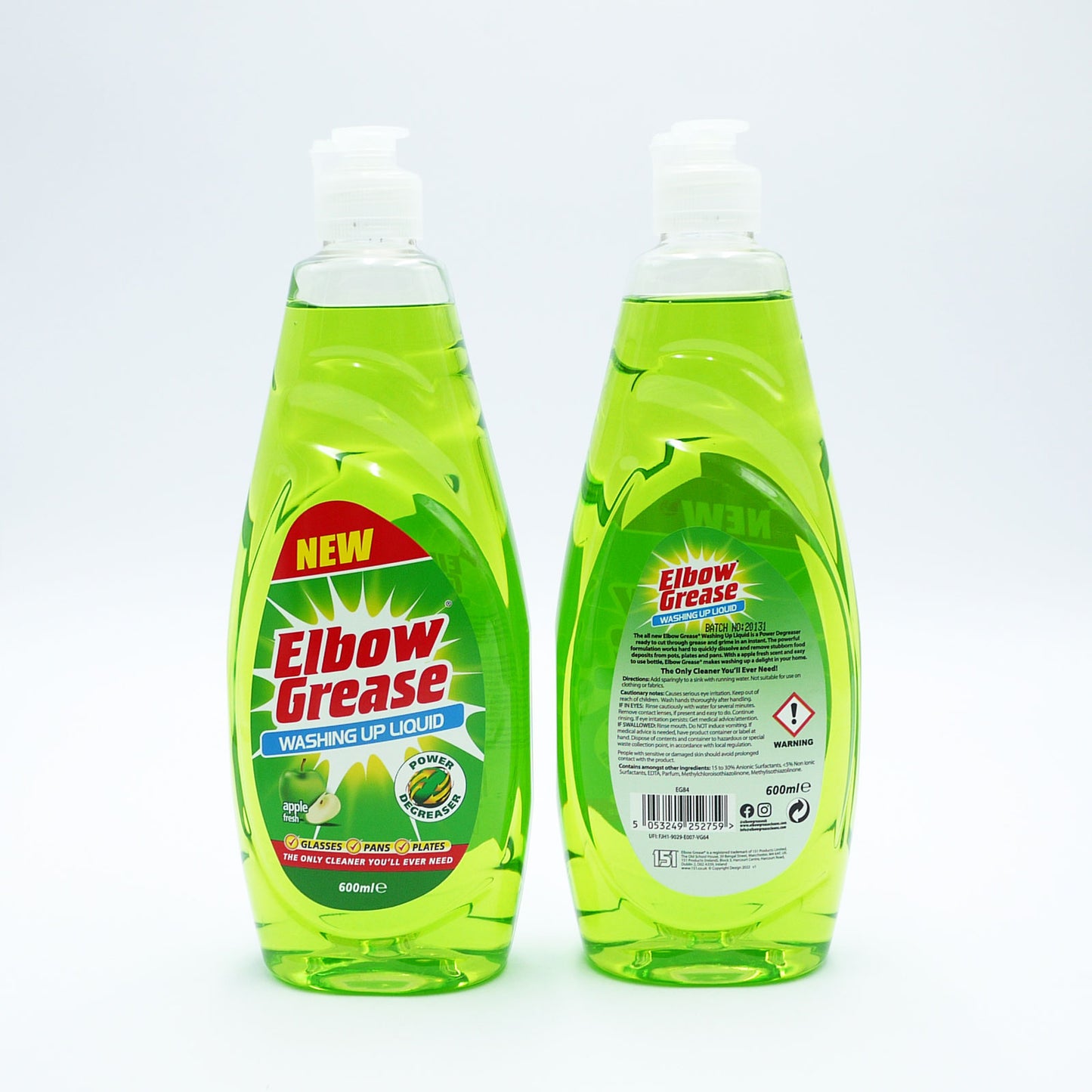 ELBOW GREASE WASHING UP LIQUID APPLE 600ML