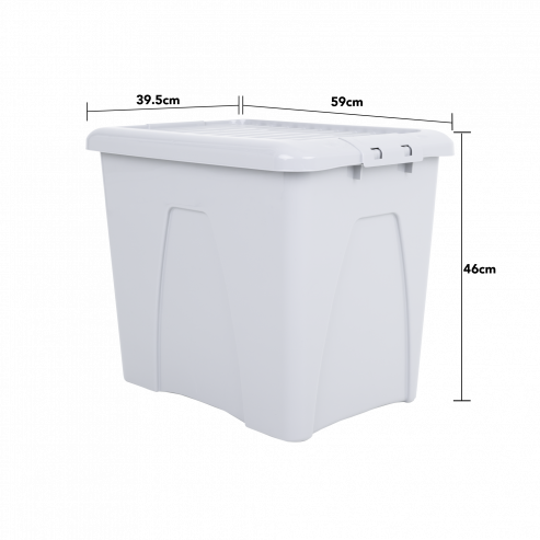 Wham® Home Upcycled 75L Box & Lid Soft Grey