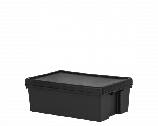 Wham® Bam 36L H.Duty Box & Lid Black Recycled