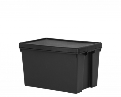 Wham Bam 62L H.Duty Box & Lid Black Recycled