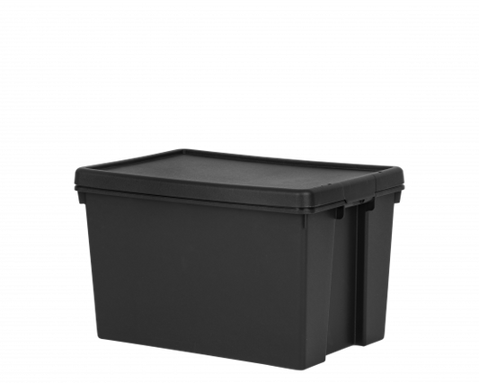 Wham Bam 62L H.Duty Box & Lid Black Recycled