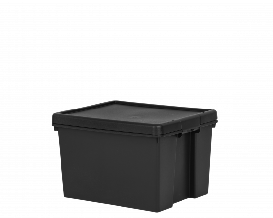 Wham Bam 45L H.Duty Box & Lid Black Recycled