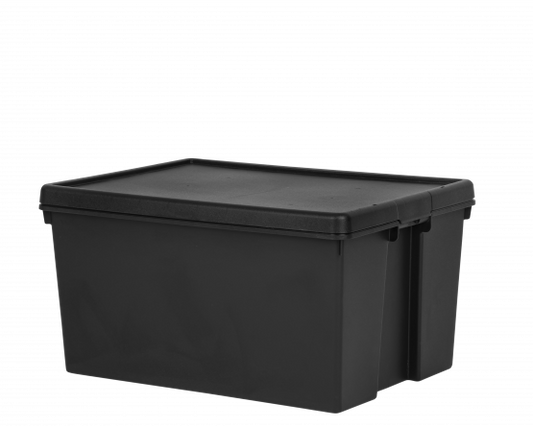 Wham Bam 96L H.Duty Box & Lid Black Recycled