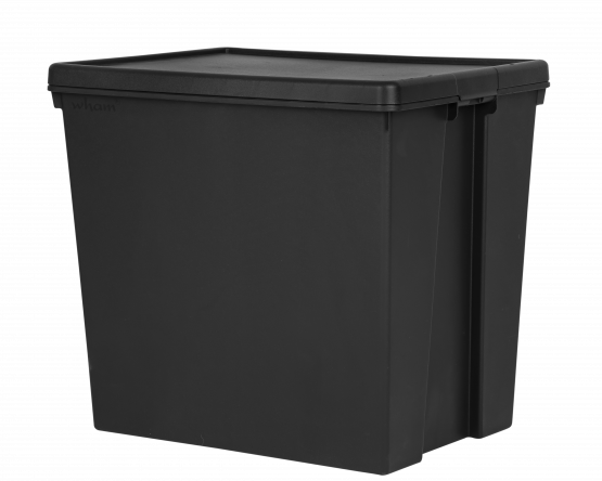 Wham® Bam 154L H.Duty Box & Lid Black Recycled