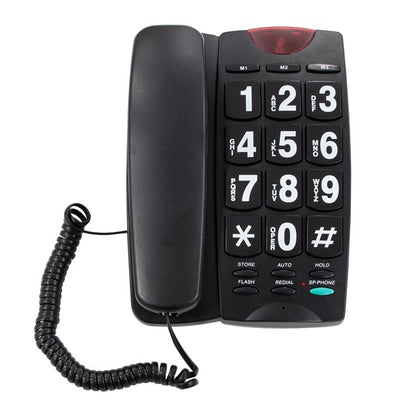 Téléphone à grosses touches et lampe LED - Noir