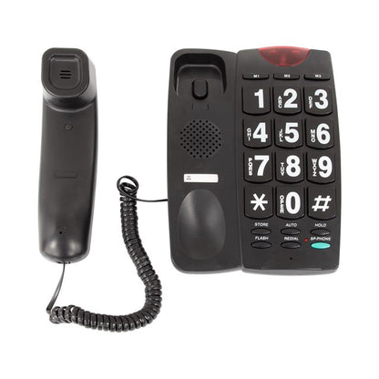 Téléphone à grosses touches et lampe LED - Noir