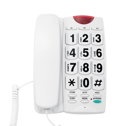 Jumbo Button Telephone & LED Light - White