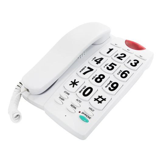 Jumbo Button Telephone & LED Light - White