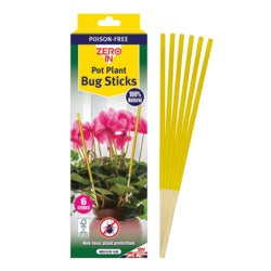 6 Houseplant Sticky Insect Traps Plant Pot Sticks Non Toxic Odorless Bug Traps