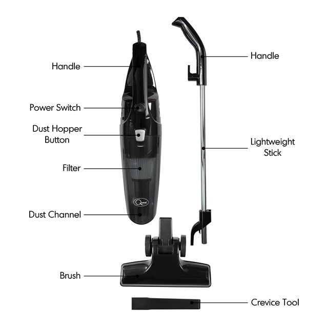 2-in-1 Upright & Handheld Vacuum Cleaner Black