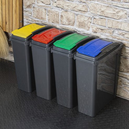 Recycle It 25L Slimline Bin & Lid Graphite/Gen. Red